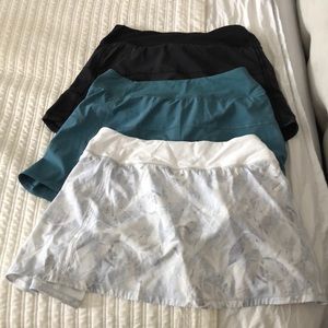 All three Lululemon athletic skirts.
